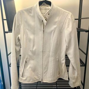 Banana Republic White Leather Jacket Size M